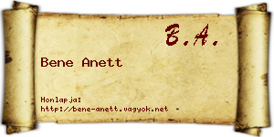 Bene Anett névjegykártya