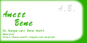 anett bene business card